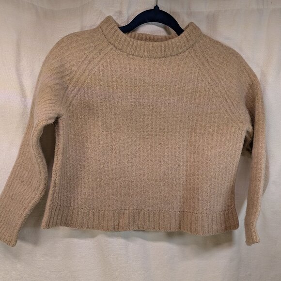 TILLEY 100% RWS Wool Sweater Size Medium Crop Peach Pastel - Picture 1 of 8